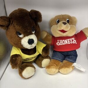 VTG 1986 And 1975 Shoney's Restaurant Bear Plush Lot Of 2
